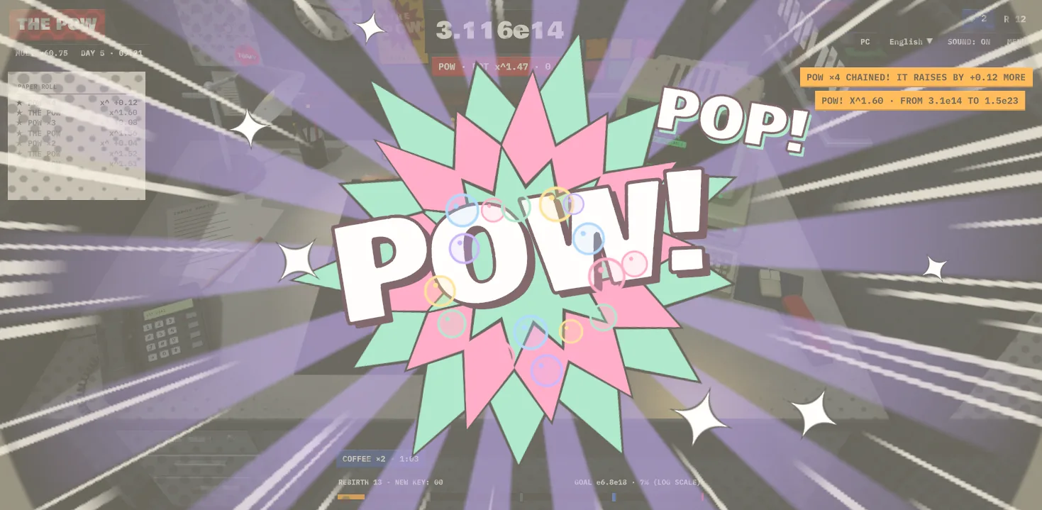 POW con el switch Bubble: estrella pastel con burbujas y la onomatopeya POP!