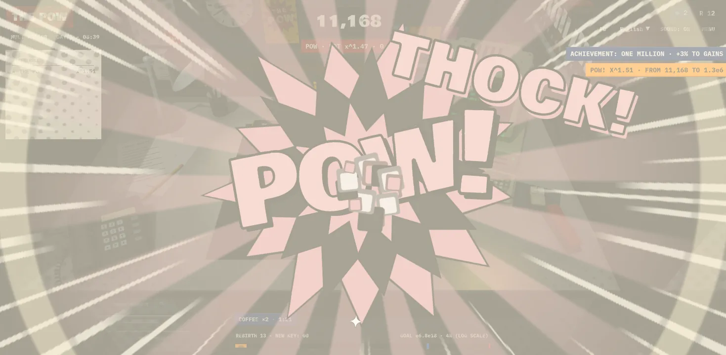 POW con el switch Thock: estrella rosa y gris con la onomatopeya THOCK!