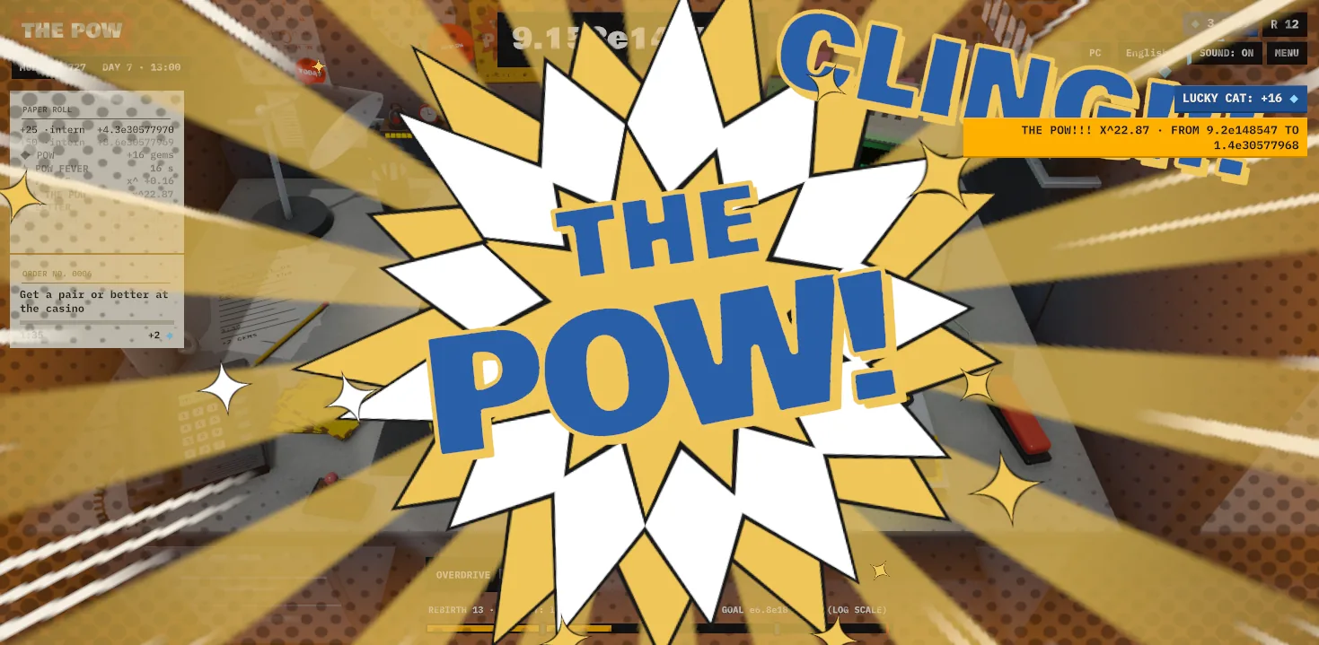 THE POW con el switch Ceramic: estrella blanca y dorada con letras azul cobalto